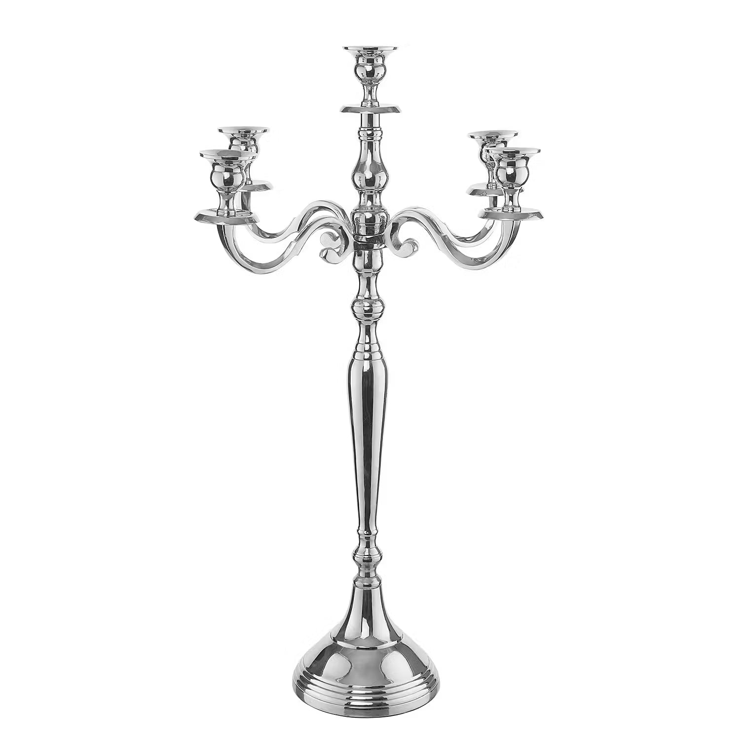 SILVERLIGHTS Kerzenhalter 5-armig - Eisen - Silber