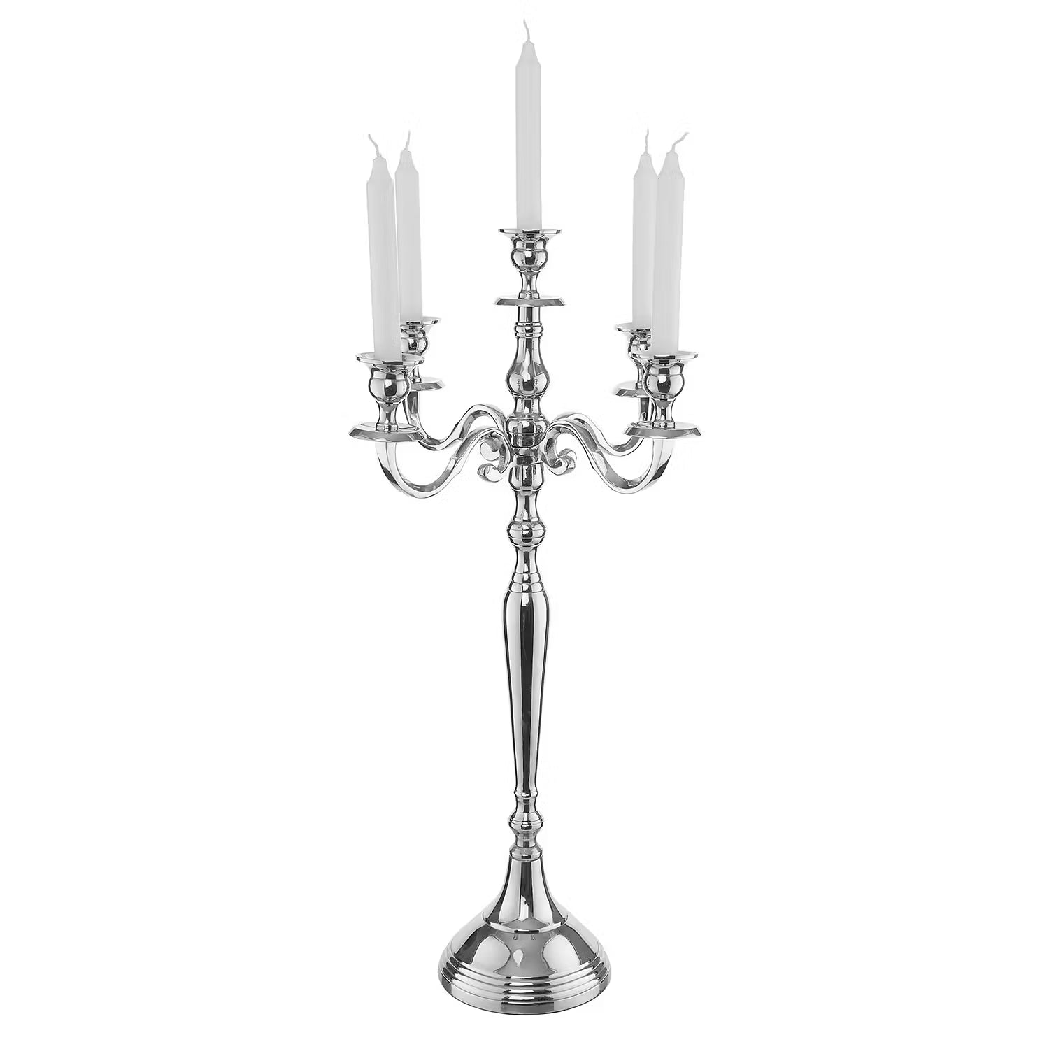 SILVERLIGHTS Kerzenhalter 5-armig - Eisen - Silber