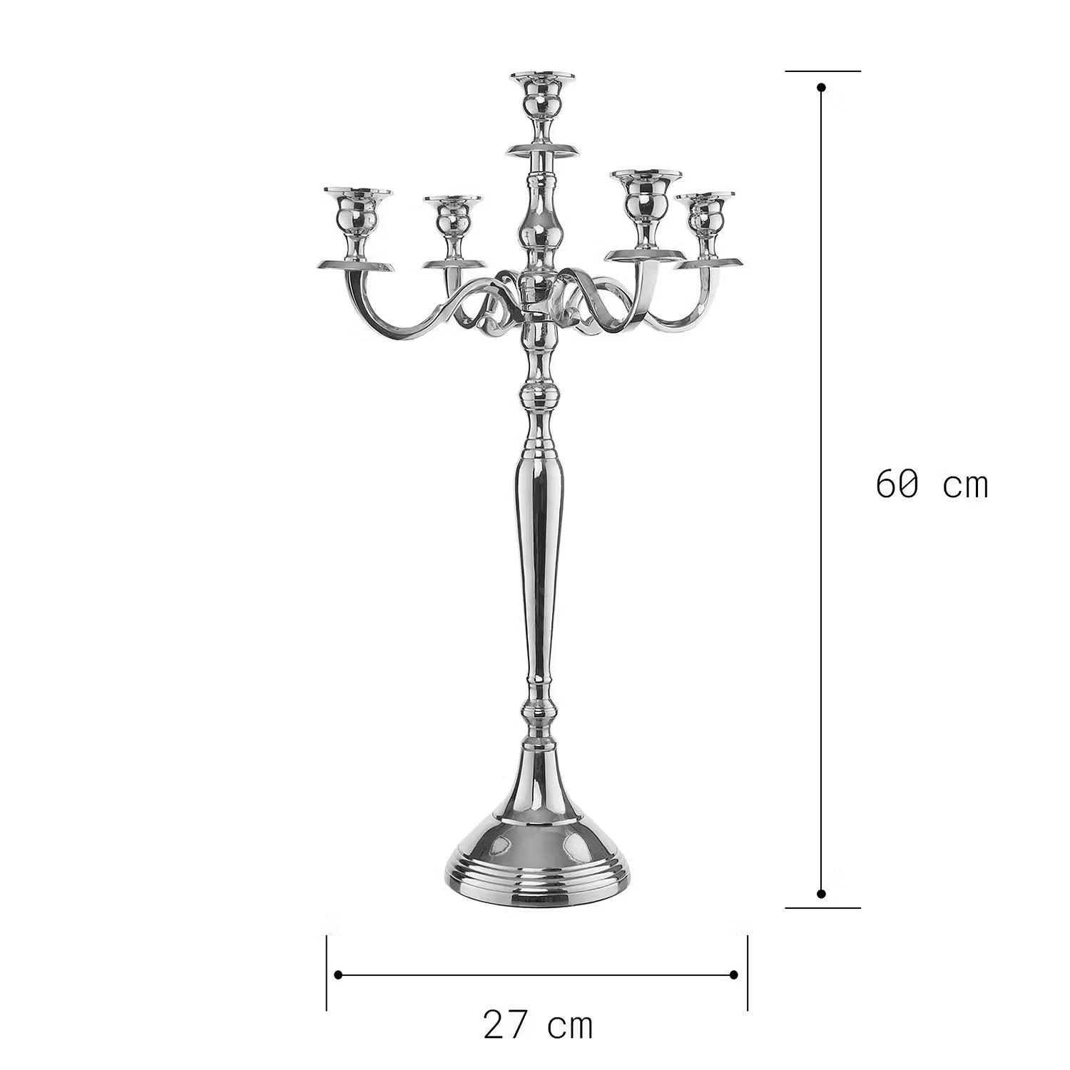 SILVERLIGHTS Kerzenhalter 5-armig - Eisen - Silber