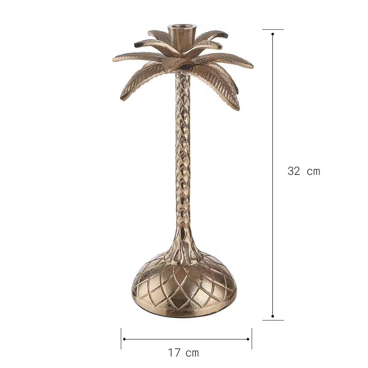 GOLDEN NATURE Kerzenhalter - Aluminium - Gold - Höhe: 32 cm