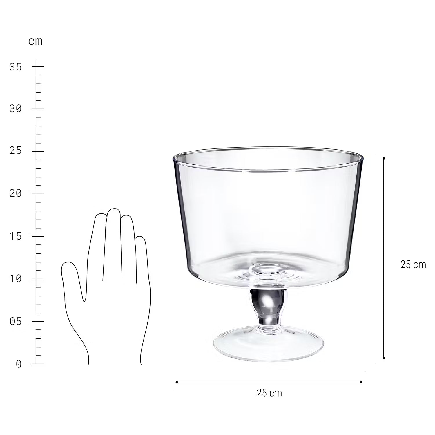 COUPE Glasschale mit Fuß - Glas - Transparent