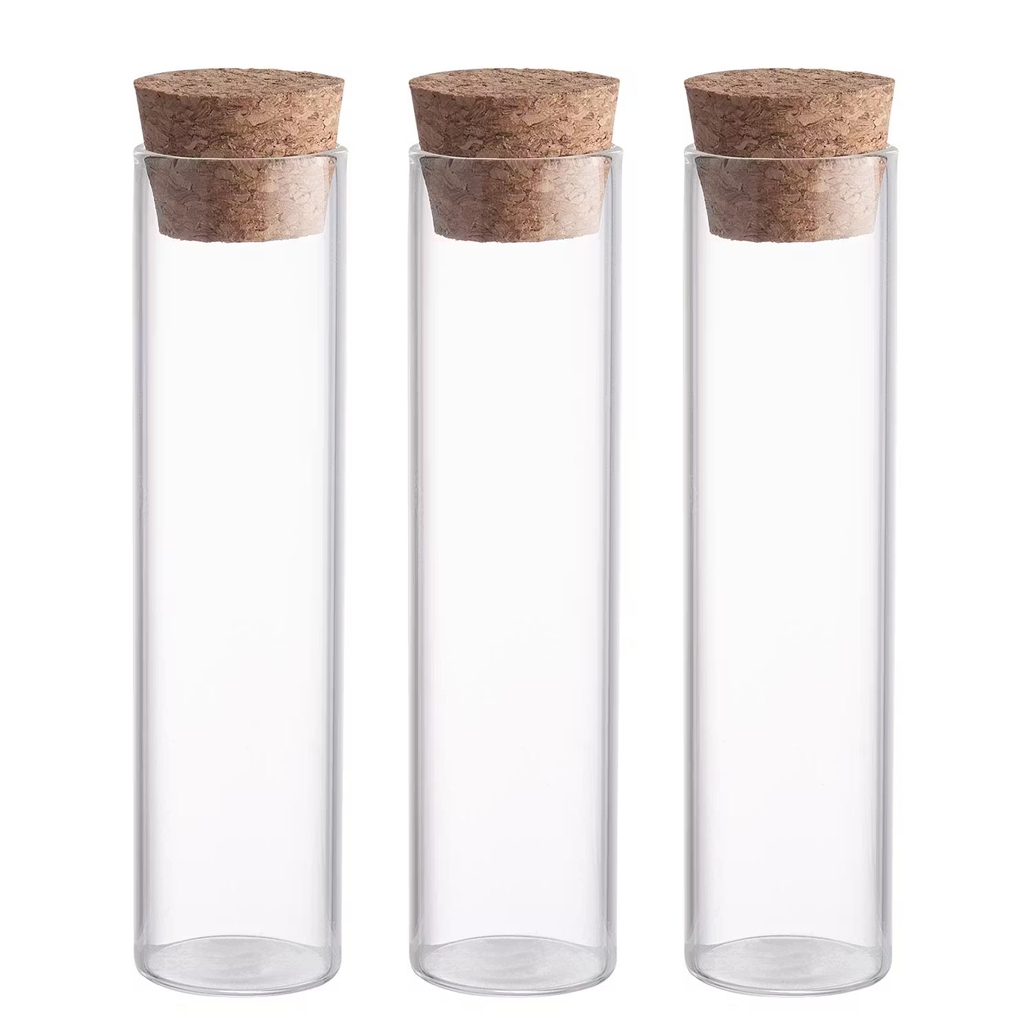 SHOWROOM Reagenzglas 3er-Set - Glas / Kork - Transparent