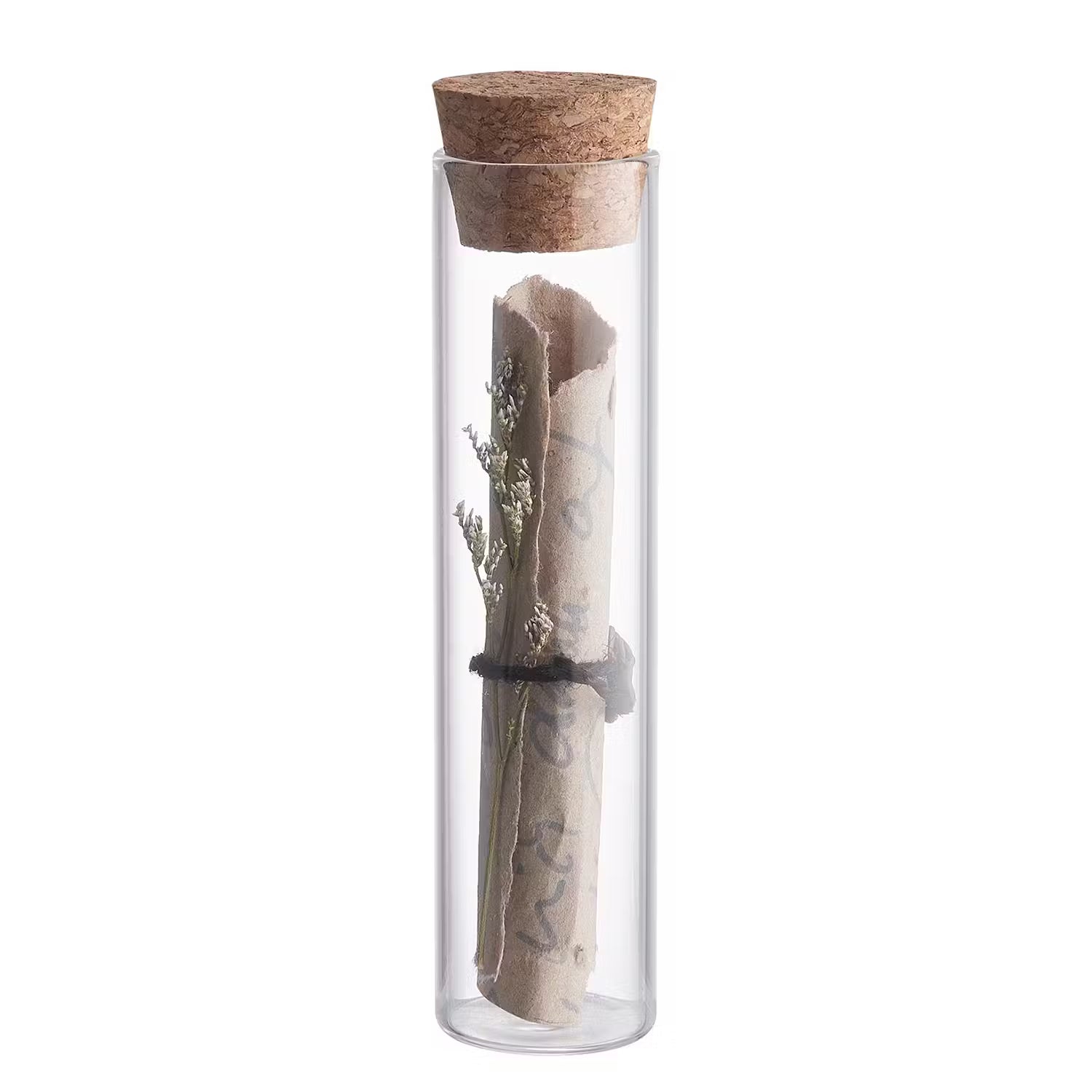 SHOWROOM Reagenzglas 3er-Set - Glas / Kork - Transparent