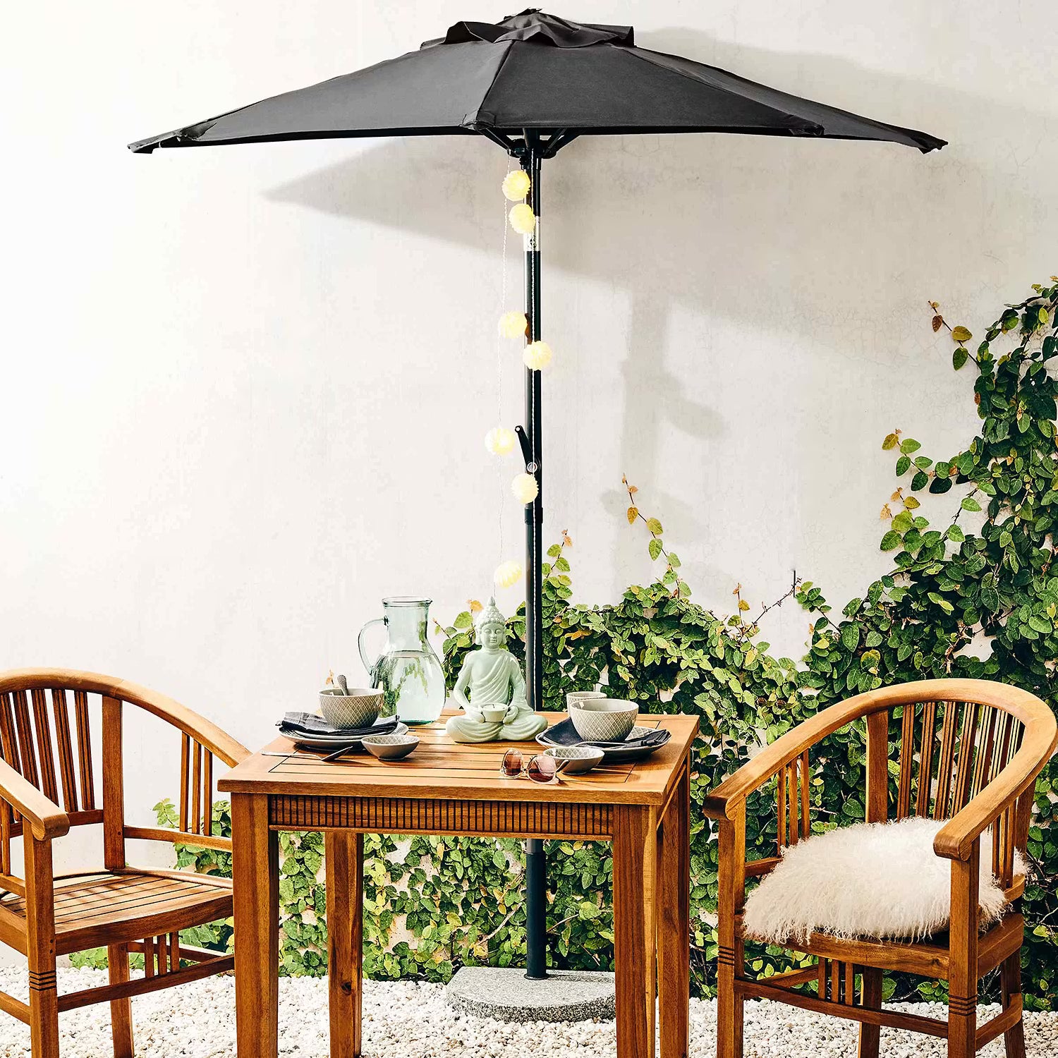 SIESTA Sonnenschirm - Aluminium / Polyester - Grau