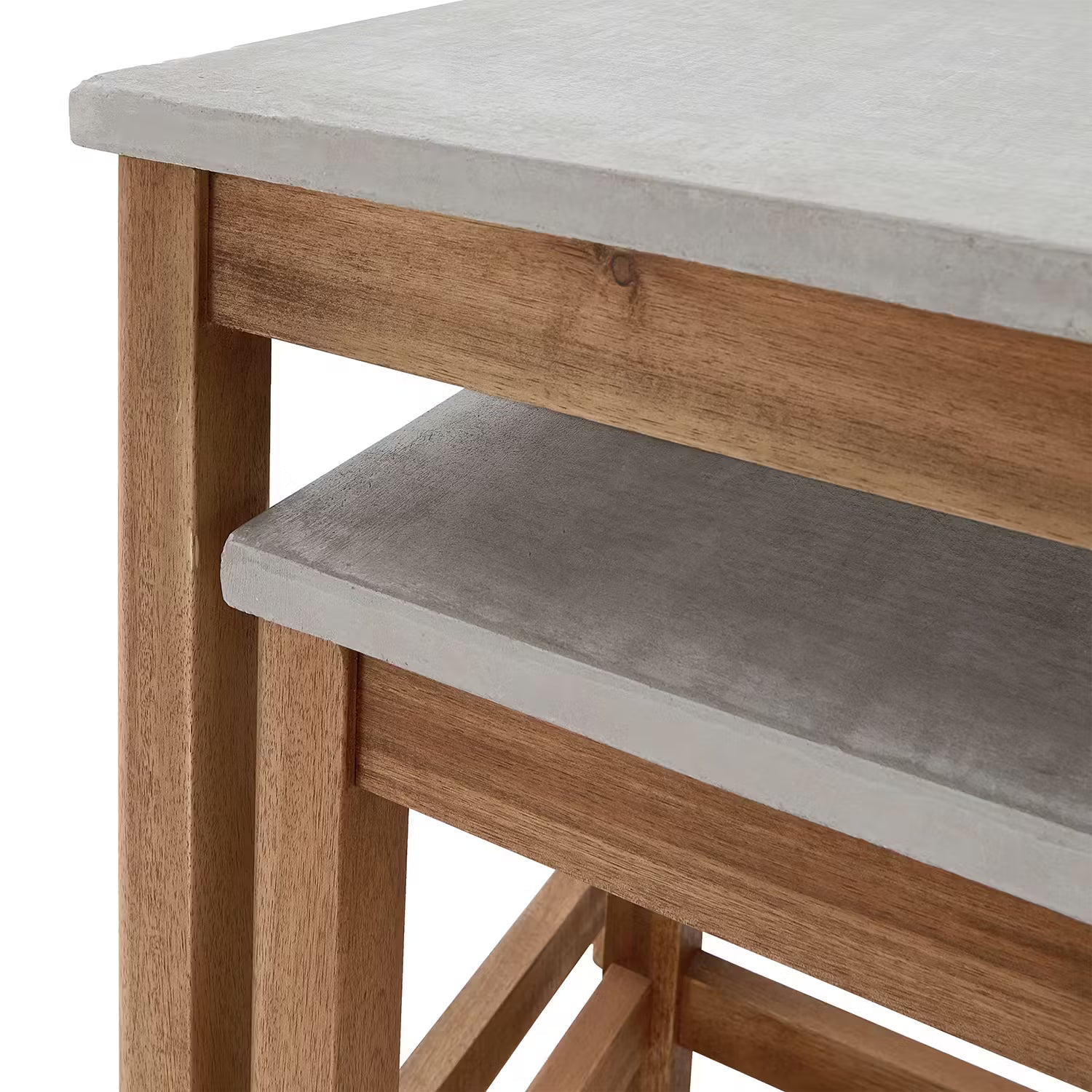 CONCRETE Beistelltisch - Akazienholz / Beton - Braun