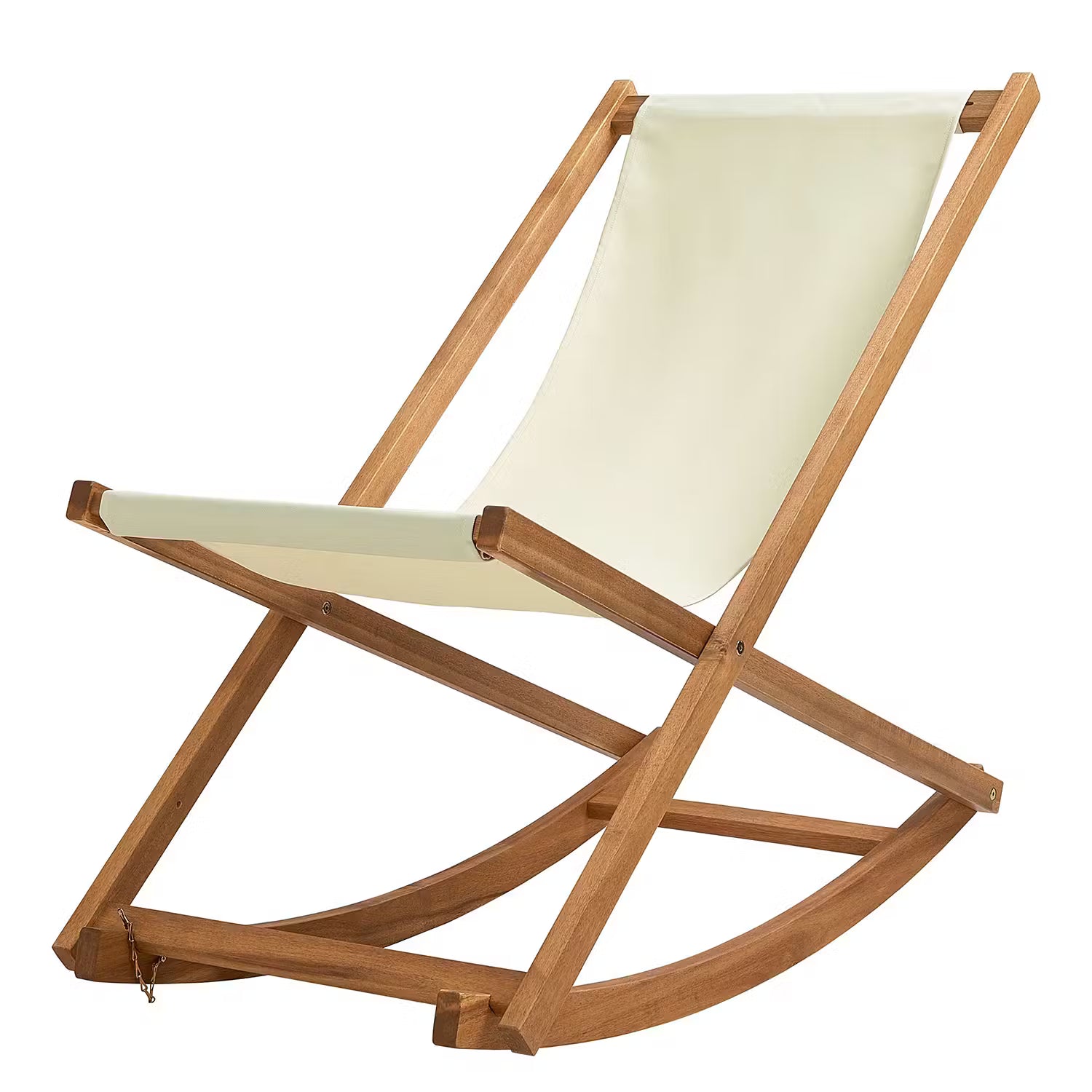 TIMEOUT Schaukelstuhl - Akazie massiv / Polyester - Beige