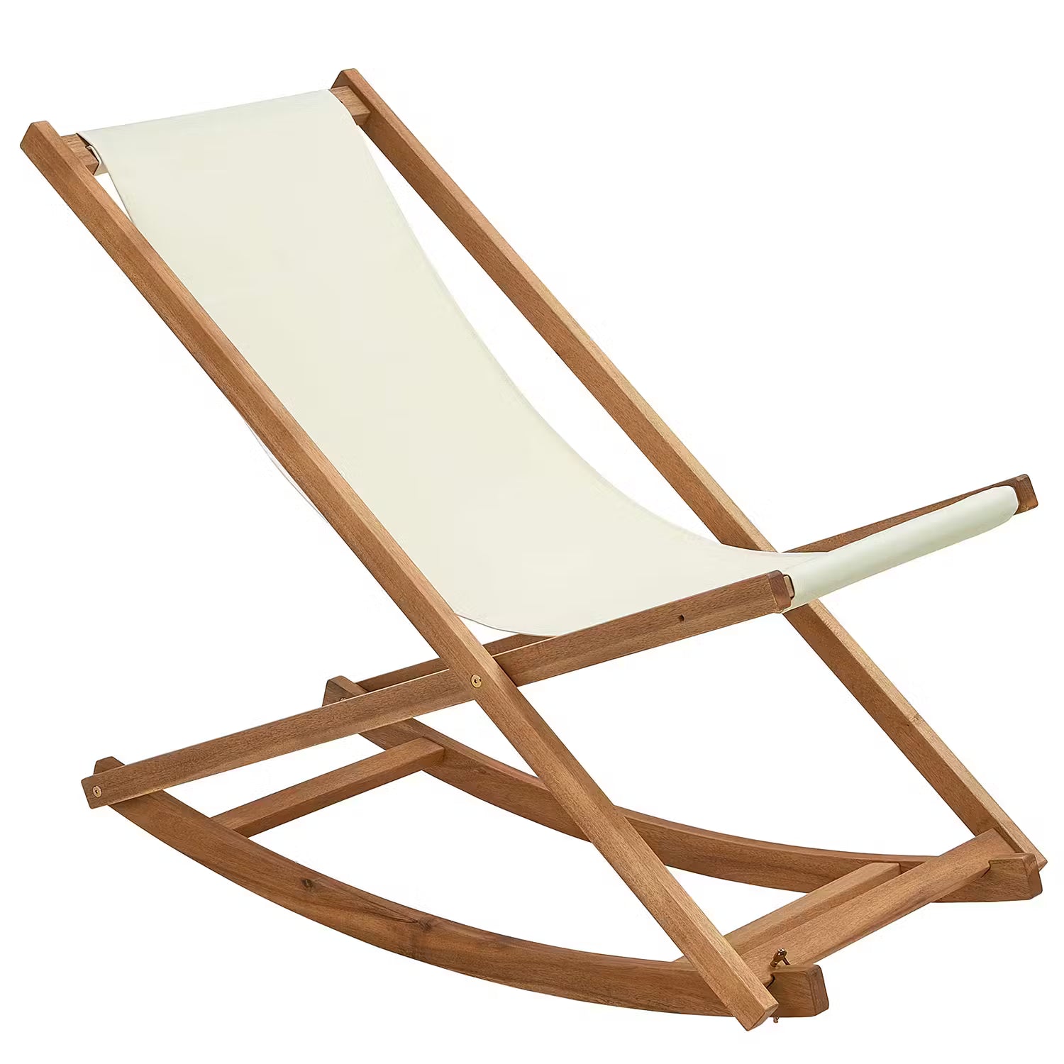 TIMEOUT Schaukelstuhl - Akazie massiv / Polyester - Beige