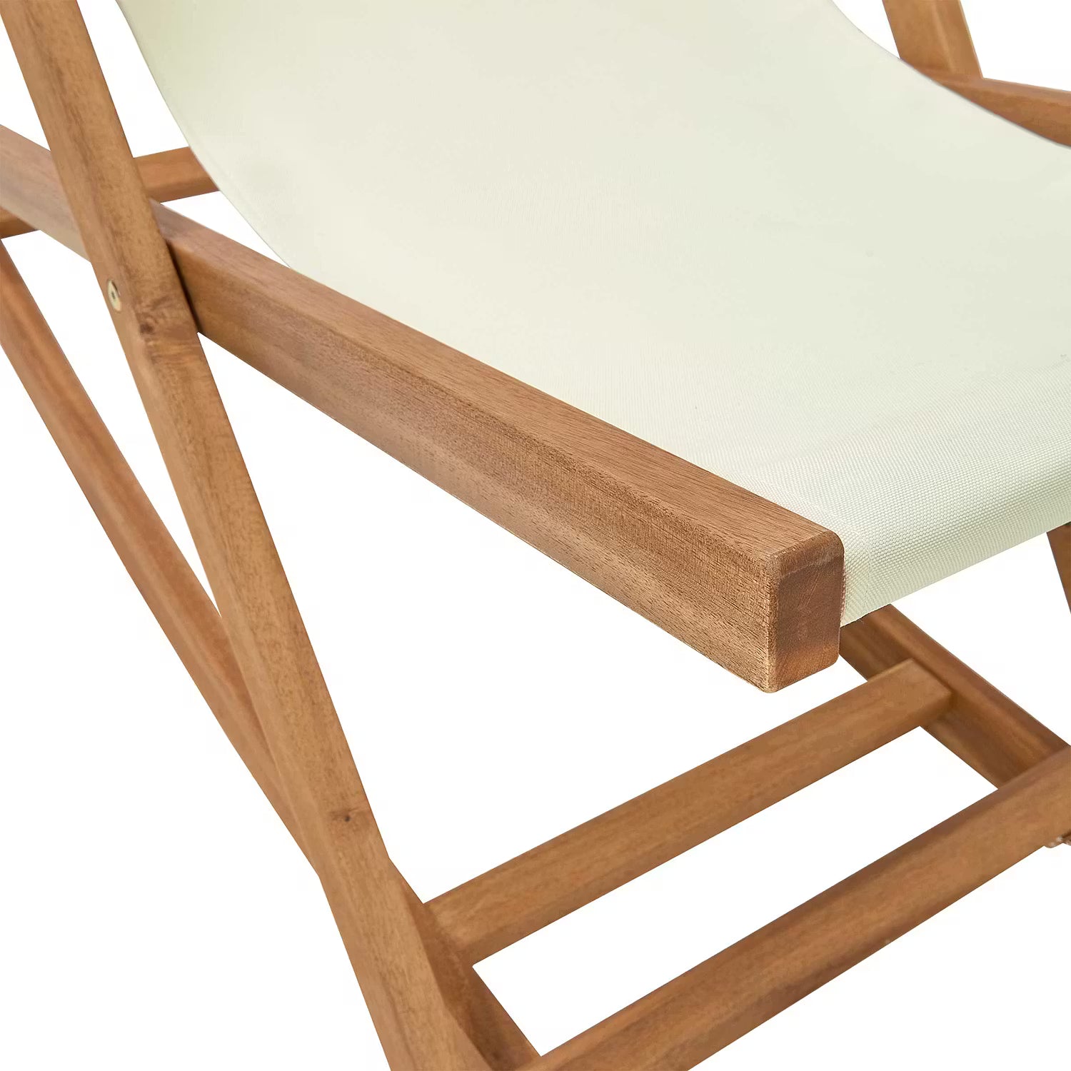 TIMEOUT Schaukelstuhl - Akazie massiv / Polyester - Beige