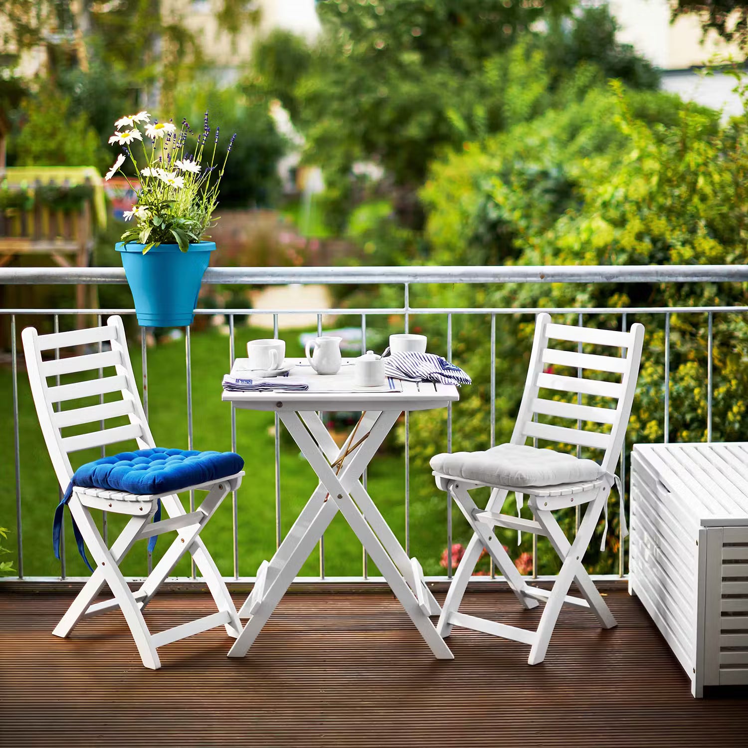 LODGE Gartenmöbel-Set 3-tlg. - Akazie teilmassiv - Weiß