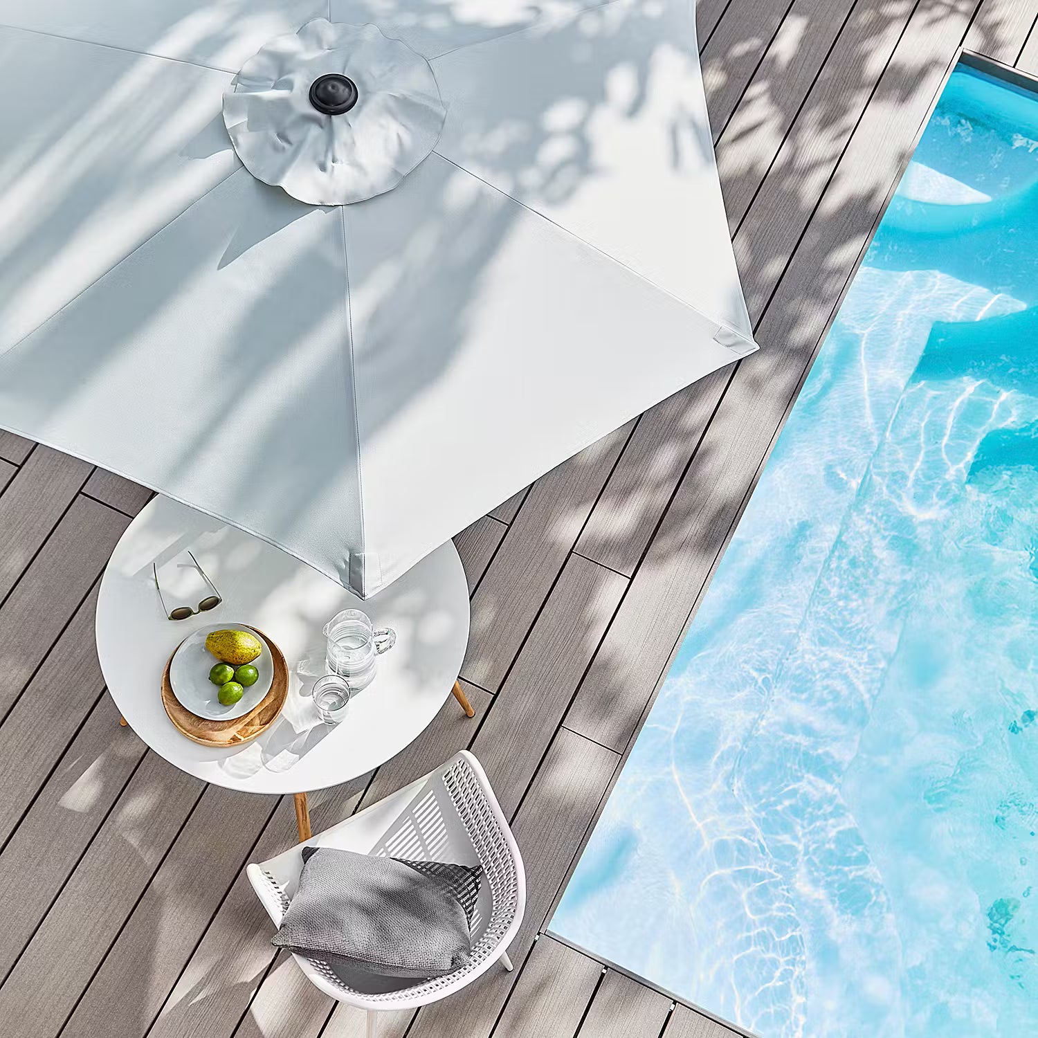 SIESTA Sonnenschirm - Aluminium / Polyester - Grau