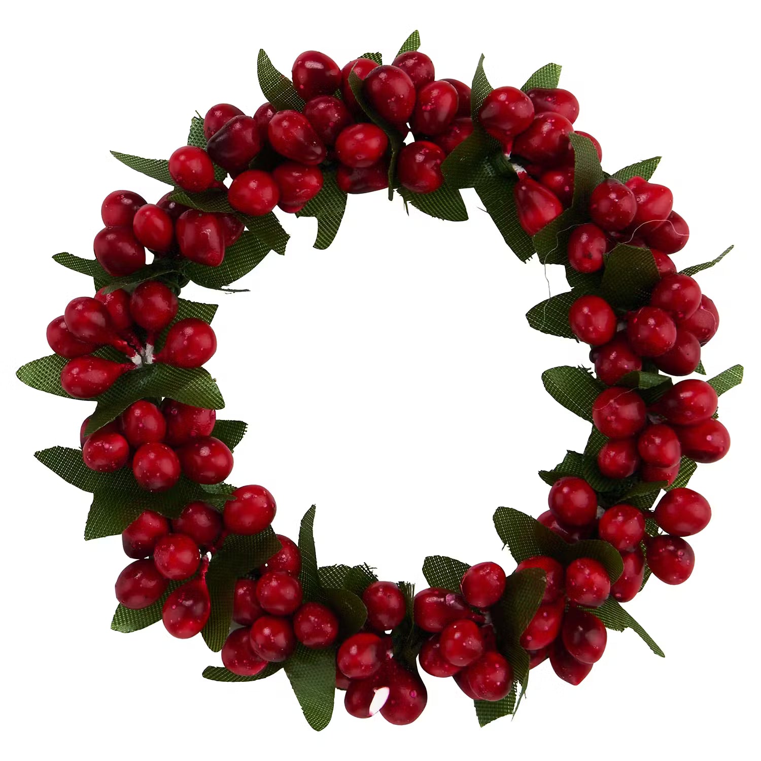 BERRY Mini Beerenkranz - Eisen / Polyester PVC - Grün / Rot