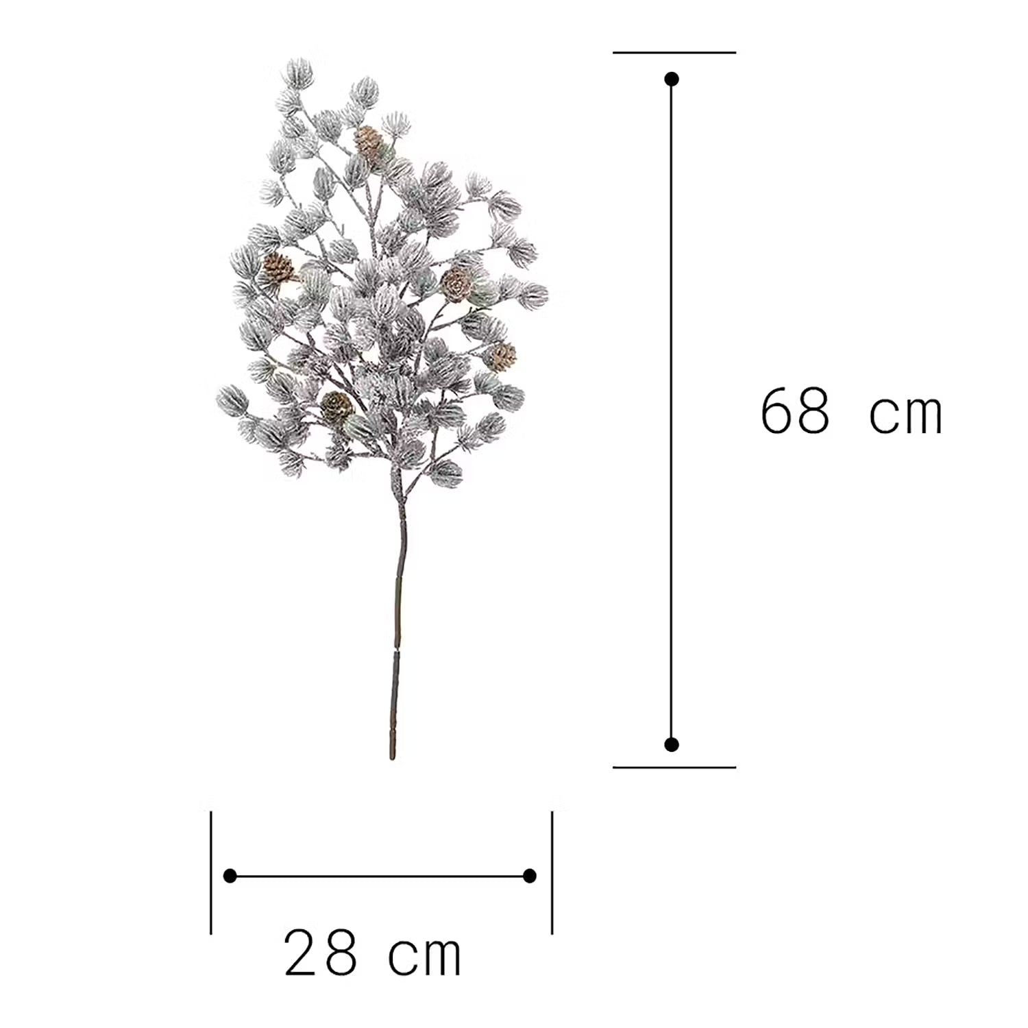 WINTERGREEN Pinienzweig - Eisen / Polyester PVC - Grün / Weiß