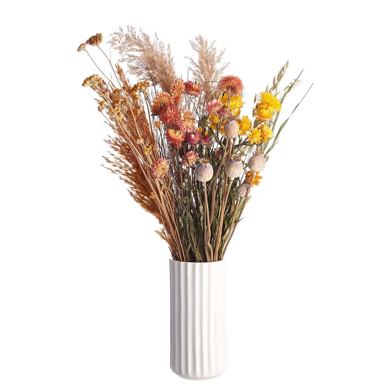 Trockenblumen Blumenstrauß FLOWER MARKET - Pflanzenblatt - Mehrfarbig
