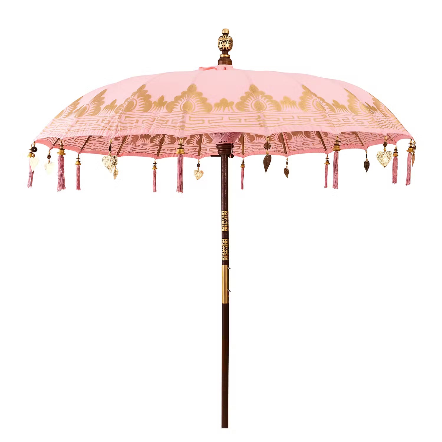 ORIENTAL LOUNGE Sonnenschirm - Baumwollstoff / Fruchtholz - Pink