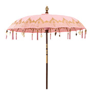 ORIENTAL LOUNGE Sonnenschirm - Baumwollstoff / Fruchtholz - Pink