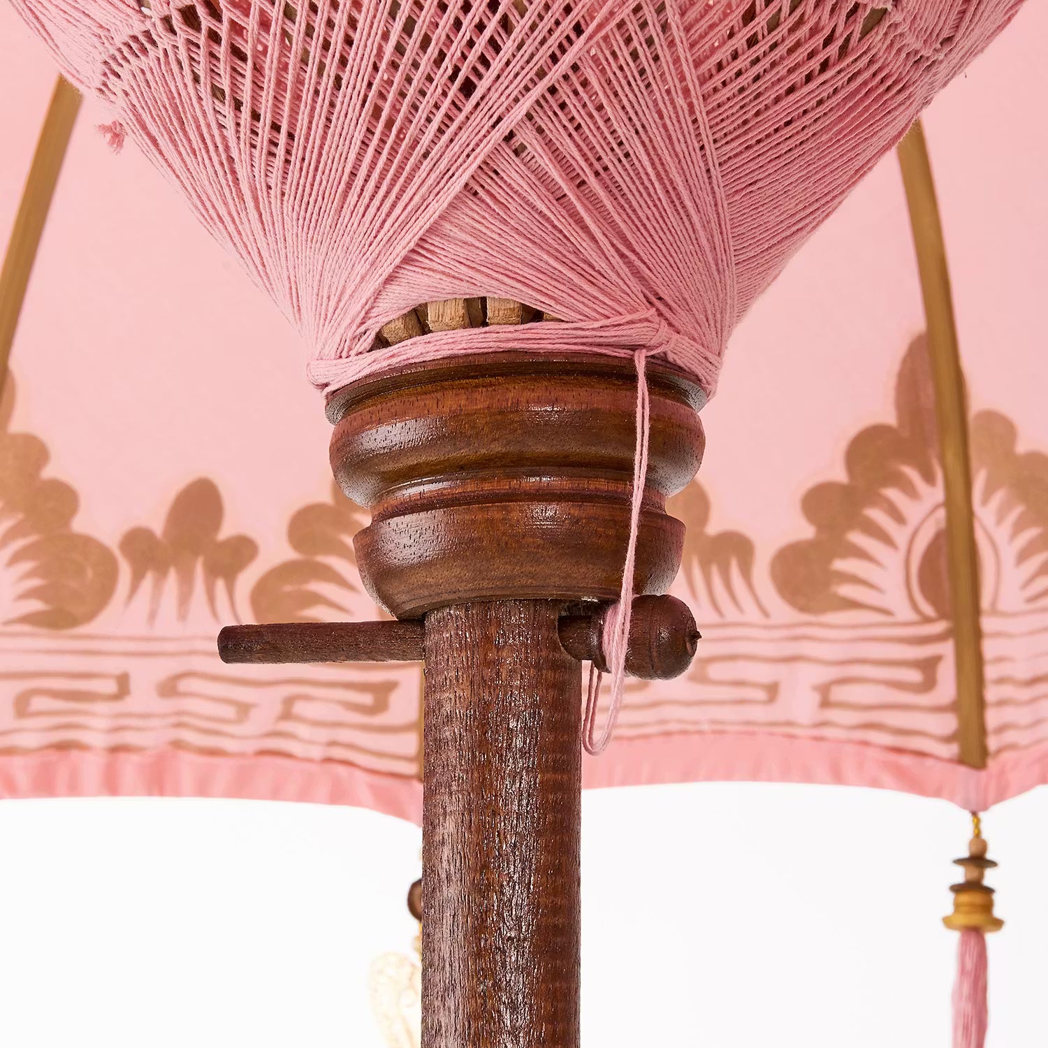 ORIENTAL LOUNGE Sonnenschirm - Baumwollstoff / Fruchtholz - Pink