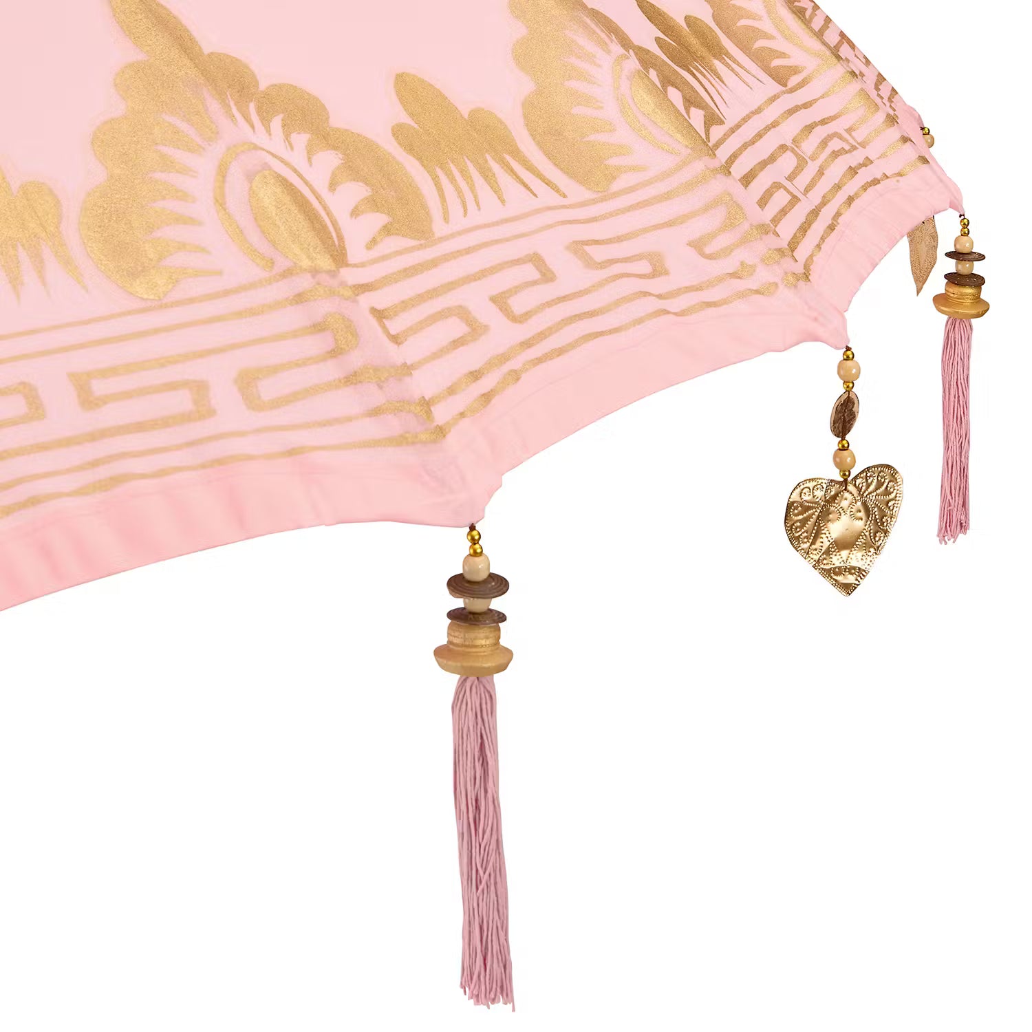 ORIENTAL LOUNGE Sonnenschirm - Baumwollstoff / Fruchtholz - Pink