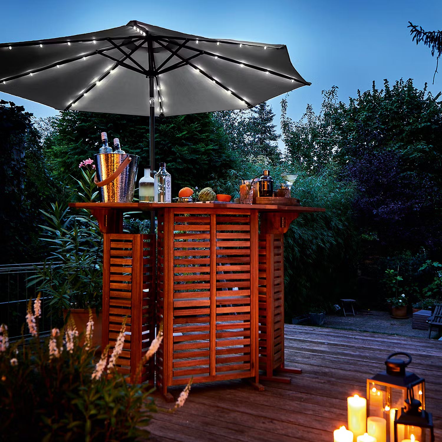 TURNTABLE Gartenbar - Akazienholz - Natur