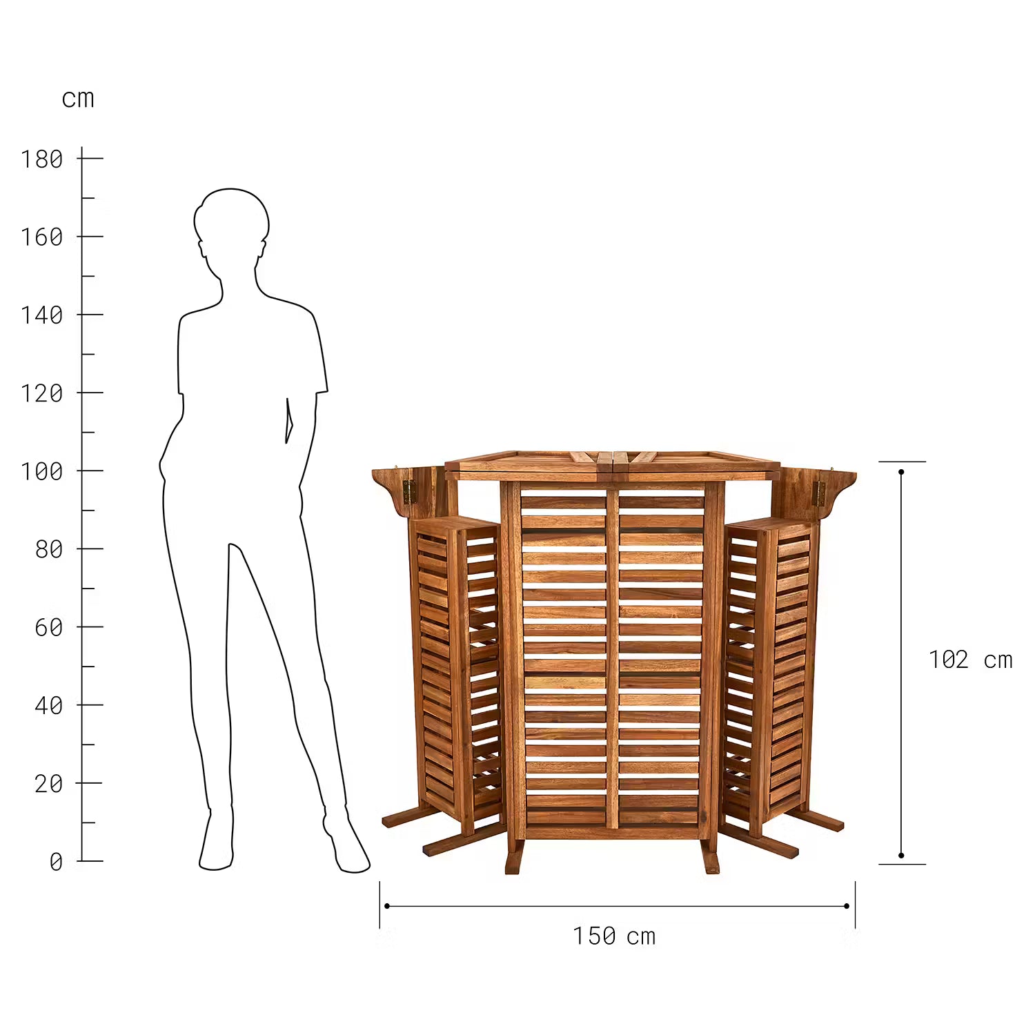 TURNTABLE Gartenbar - Akazienholz - Natur