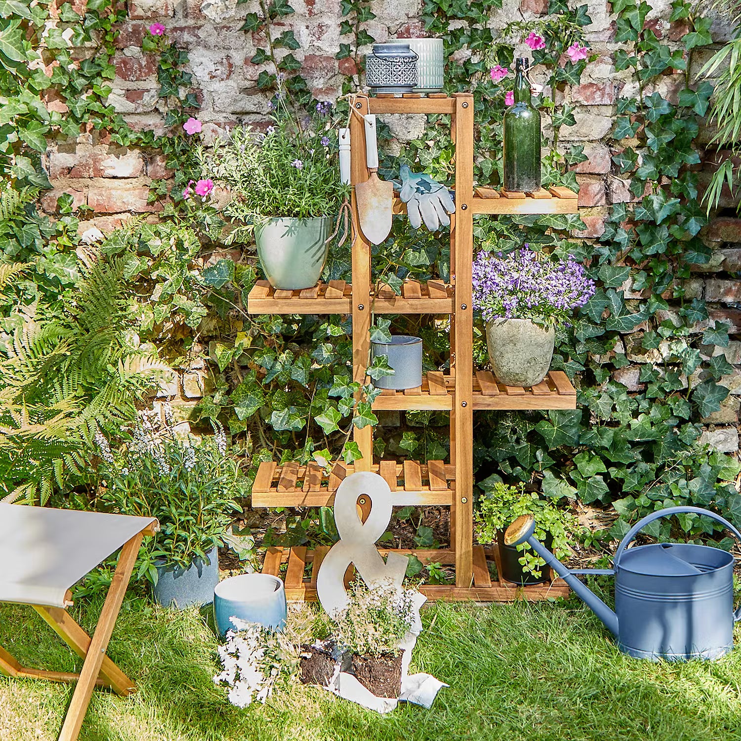 NEW GARDENING Pflanzenleiter - Akazienholz - Natur