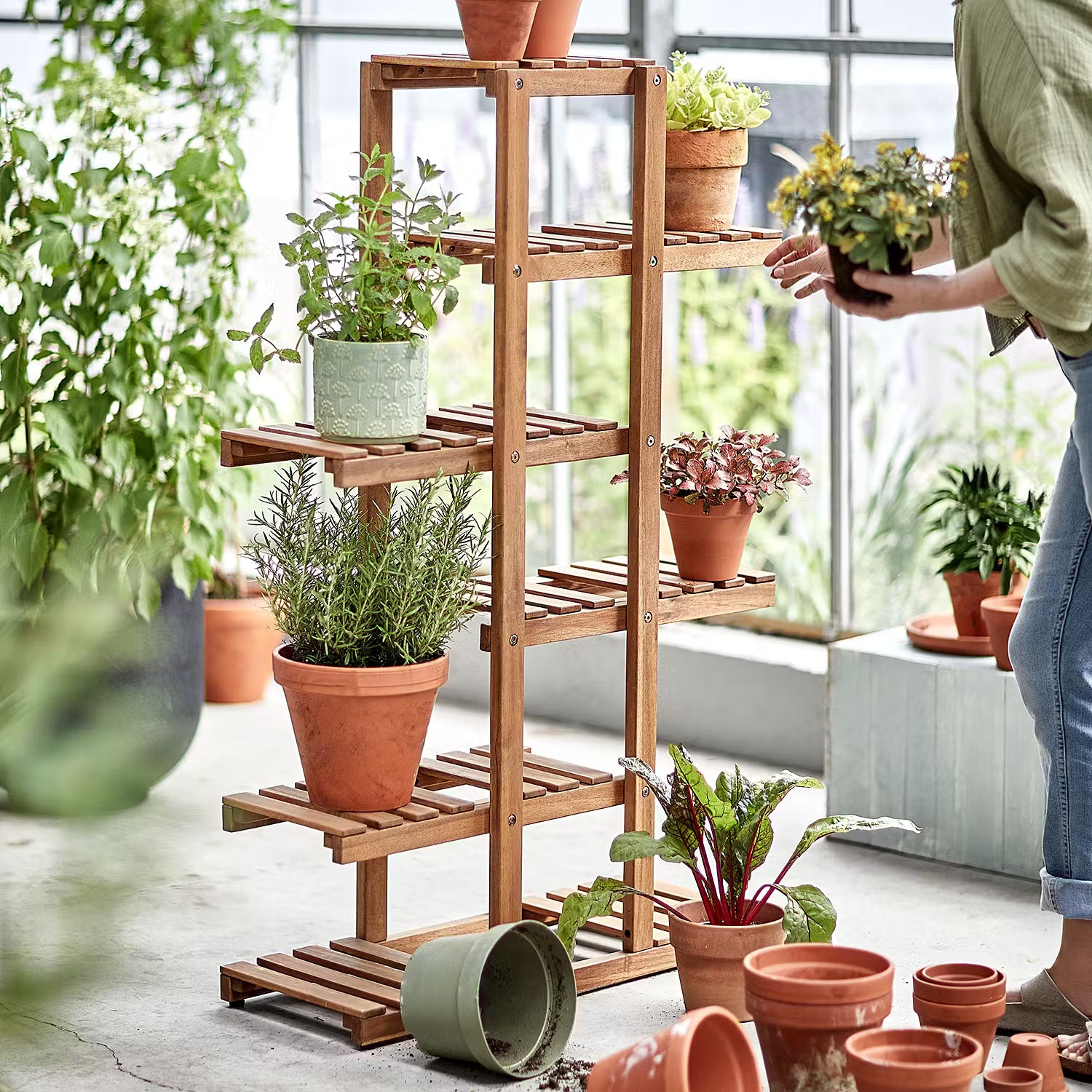 NEW GARDENING Pflanzenleiter - Akazienholz - Natur
