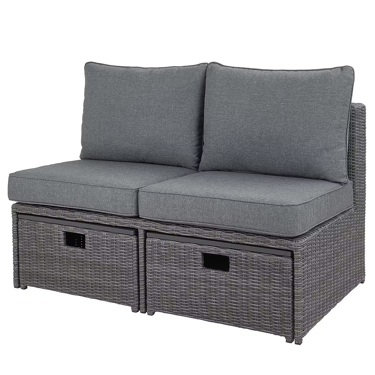 BLOCK PARTY Loungesofa - Aluminium / Polyester - Dunkelgrau