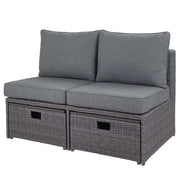 BLOCK PARTY Loungesofa - Aluminium / Polyester - Dunkelgrau