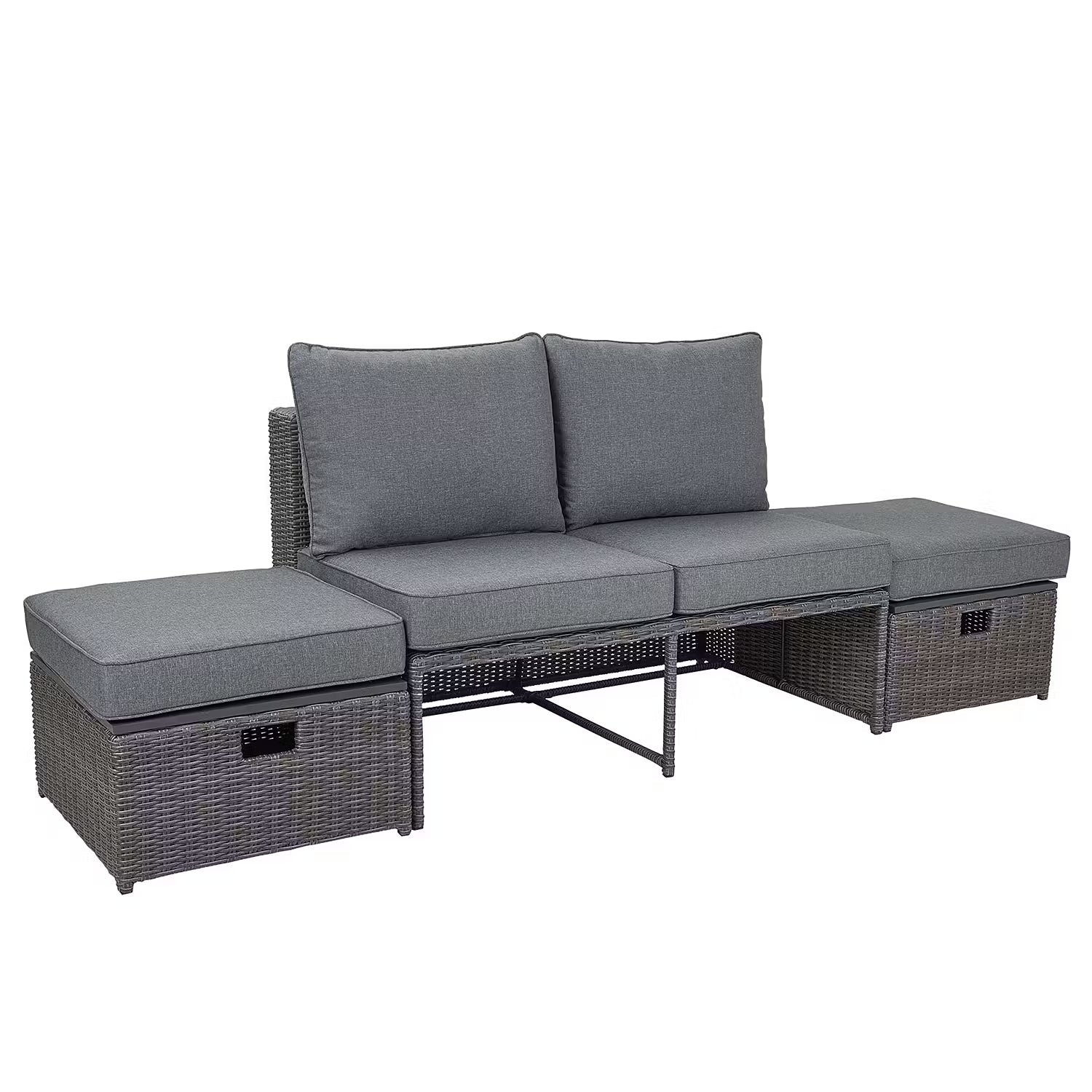 BLOCK PARTY Loungesofa - Aluminium / Polyester - Dunkelgrau
