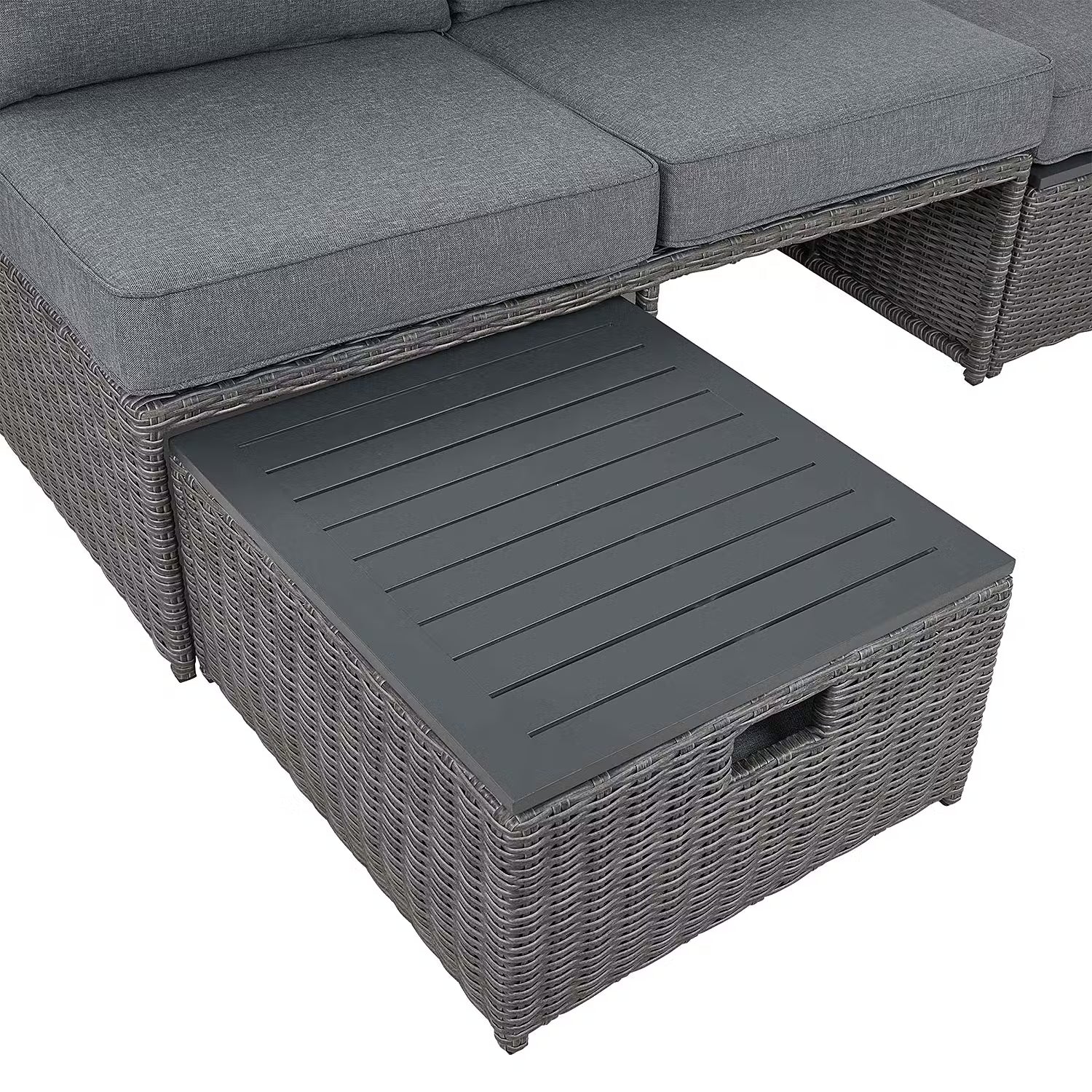 BLOCK PARTY Loungesofa - Aluminium / Polyester - Dunkelgrau