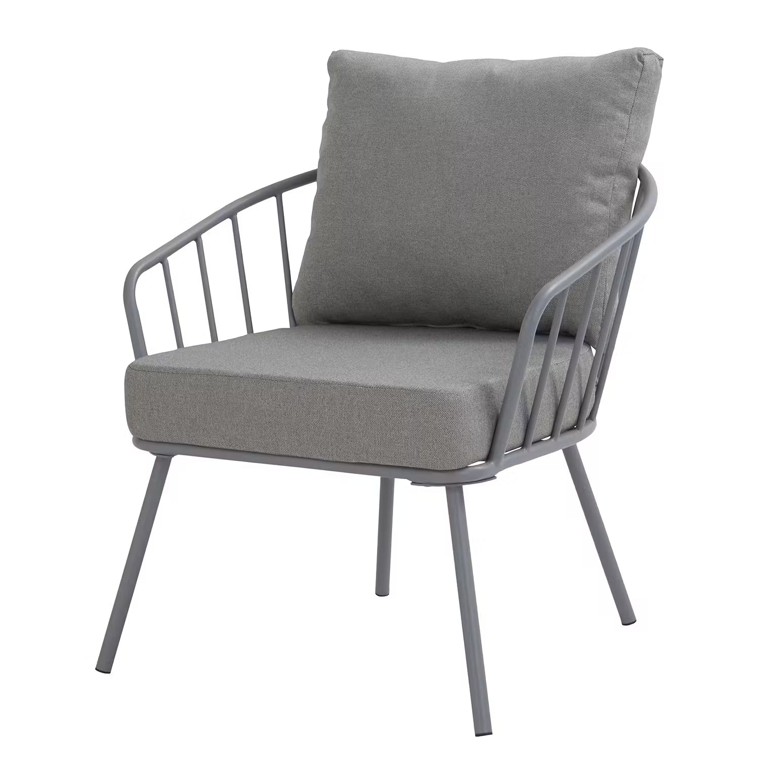 JUNTO Gartengruppe 4-tlg. - Stahl / Polyester - Grau