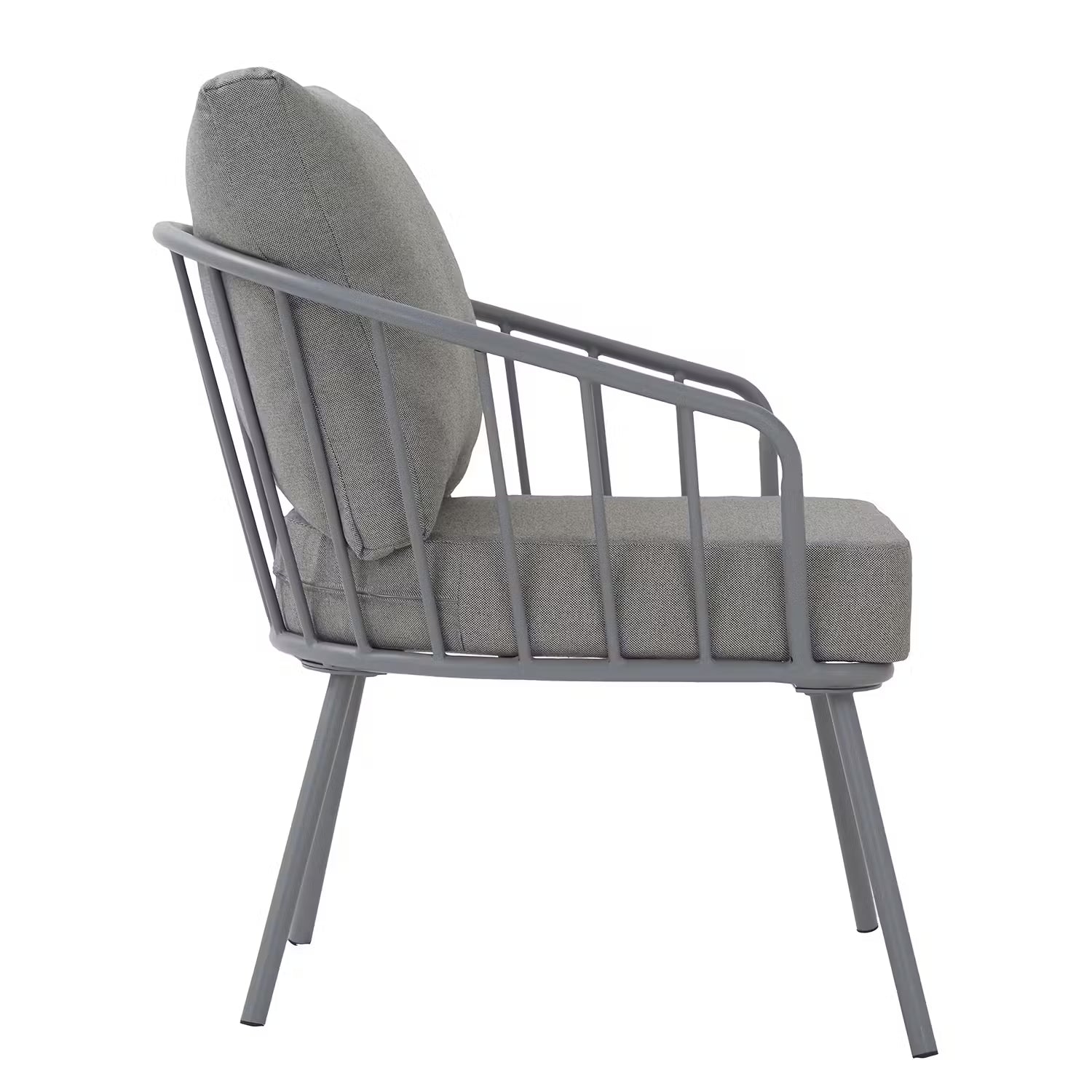 JUNTO Gartengruppe 4-tlg. - Stahl / Polyester - Grau