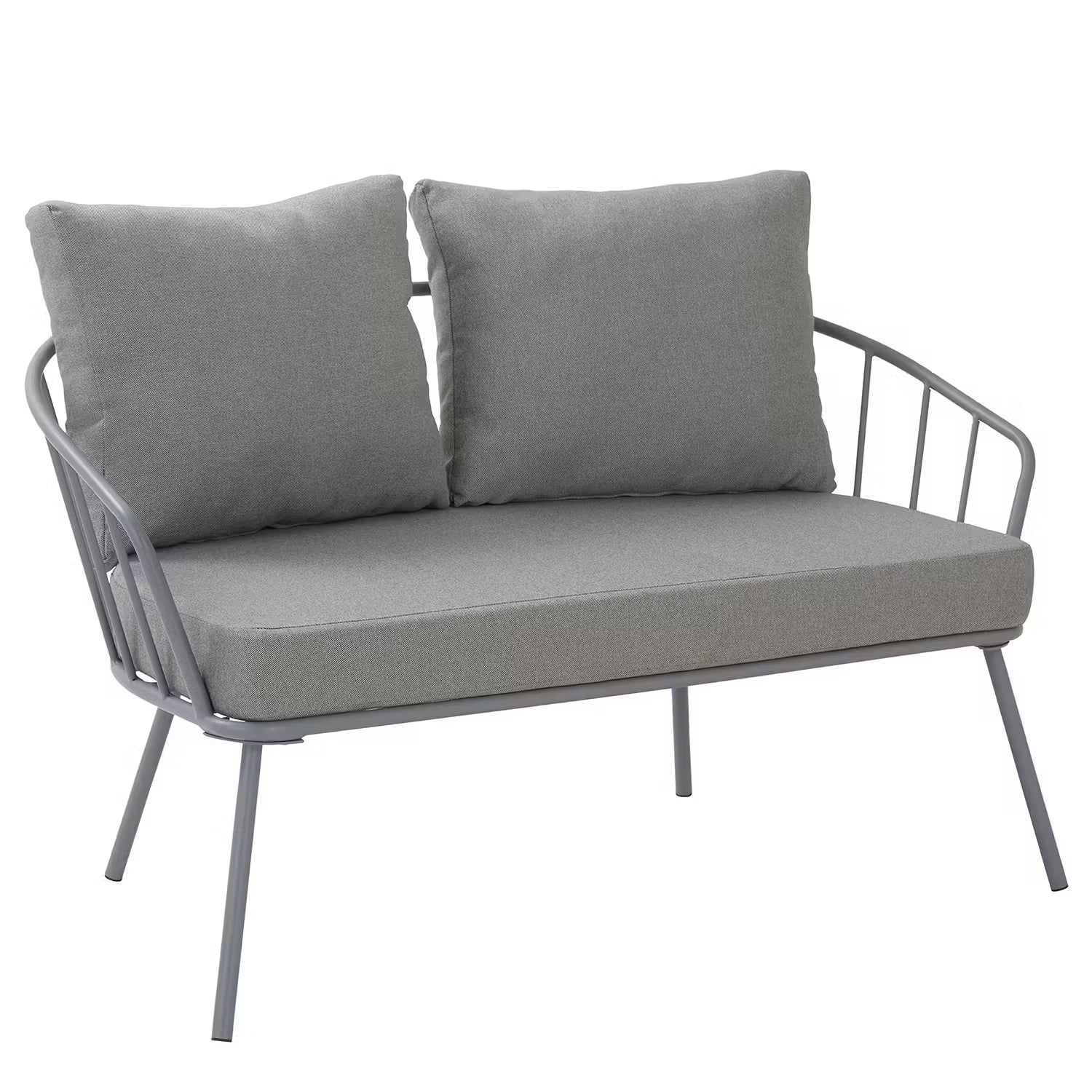 JUNTO Gartengruppe 4-tlg. - Stahl / Polyester - Grau
