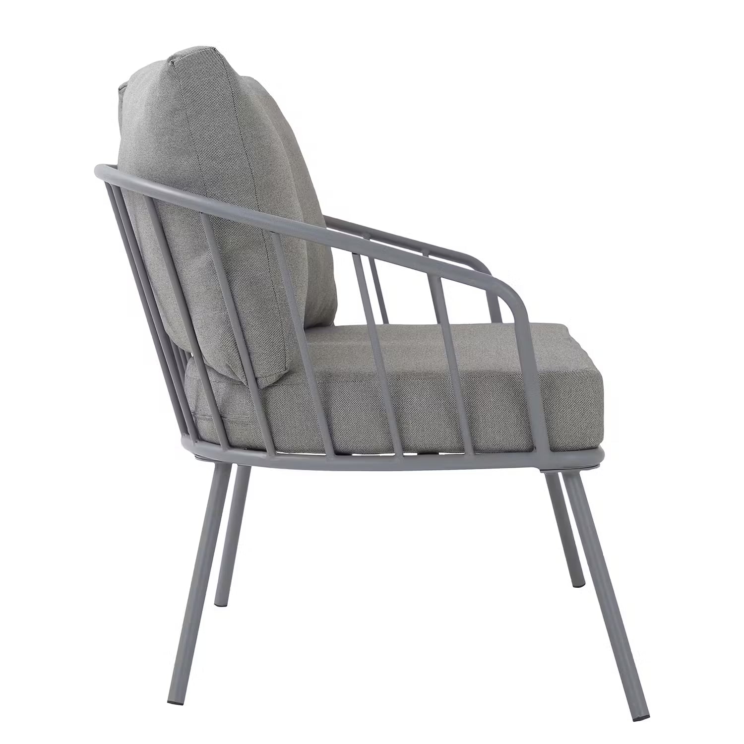 JUNTO Gartengruppe 4-tlg. - Stahl / Polyester - Grau