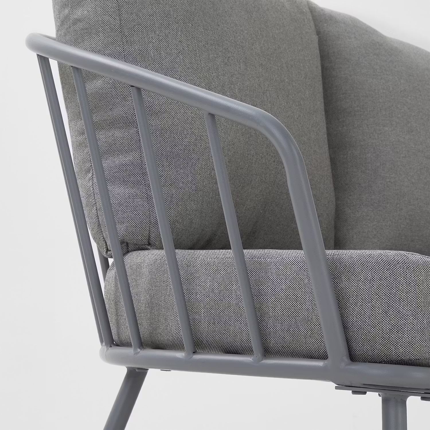 JUNTO Gartengruppe 4-tlg. - Stahl / Polyester - Grau