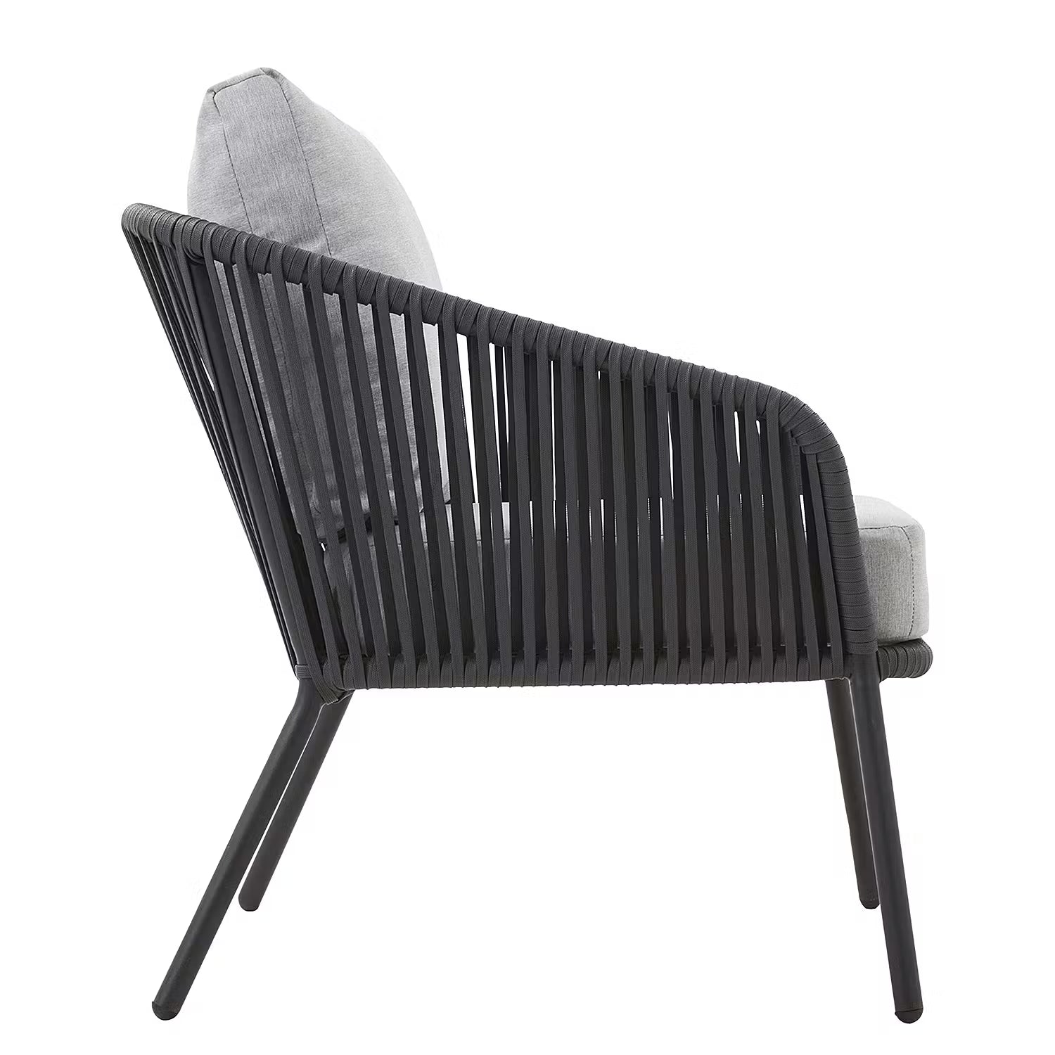 SLING TIME Loungeset 4-tlg. - Aluminium / Polyester - Anthrazit / Hellgrau