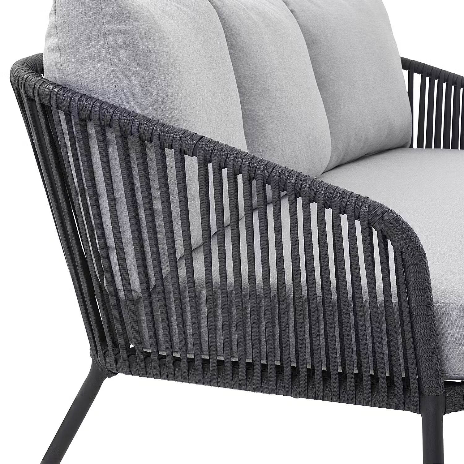 SLING TIME Loungeset 4-tlg. - Aluminium / Polyester - Anthrazit / Hellgrau