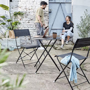 URBANIZED Gartenessgruppe 3-tlg. - Stahl / Polyester - Schwarz