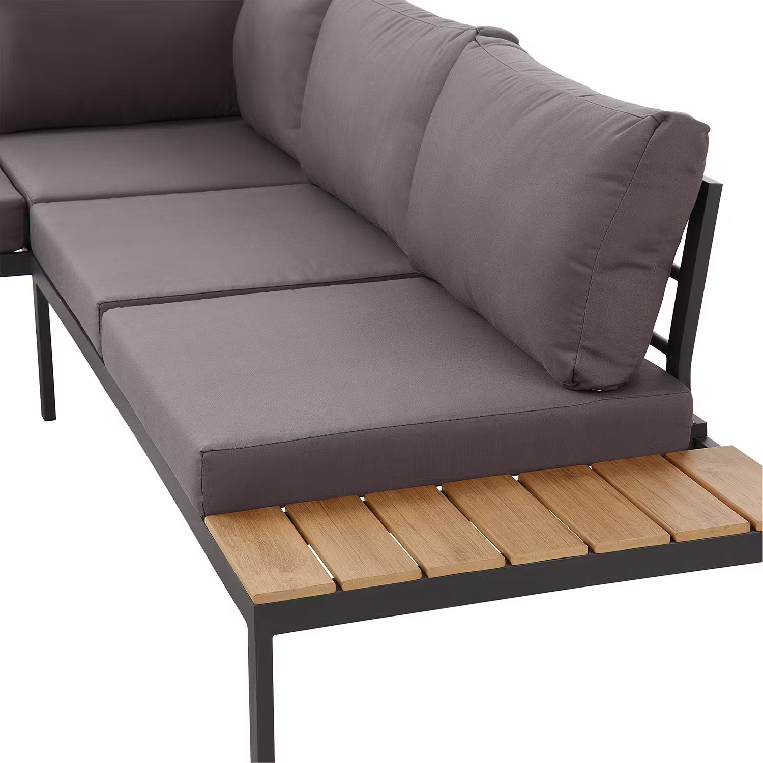 LOUNGE LIFE Loungegruppe 3-tlg. - Stahl / Polyester - Grau / Natur