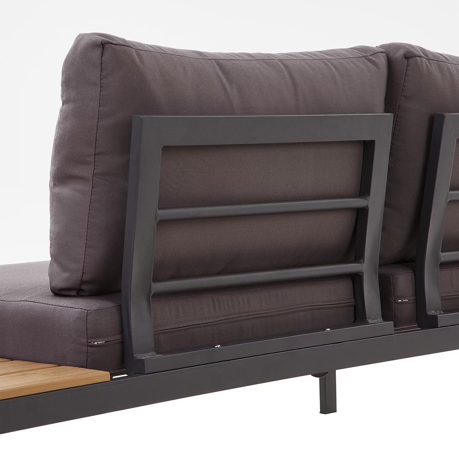 LOUNGE LIFE Loungegruppe 3-tlg. - Stahl / Polyester - Grau / Natur