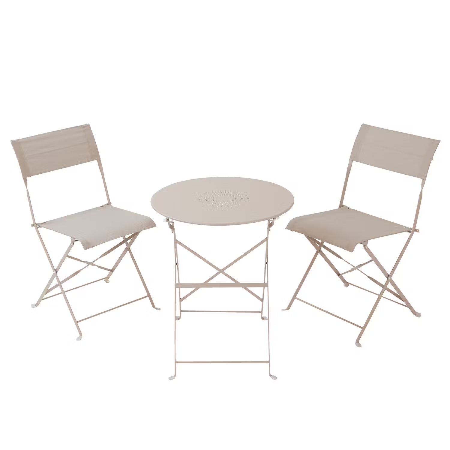 URBANIZED Gartenessgruppe 3-tlg. - Stahl / Polyester - Beige
