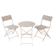 URBANIZED Gartenessgruppe 3-tlg. - Stahl / Polyester - Beige