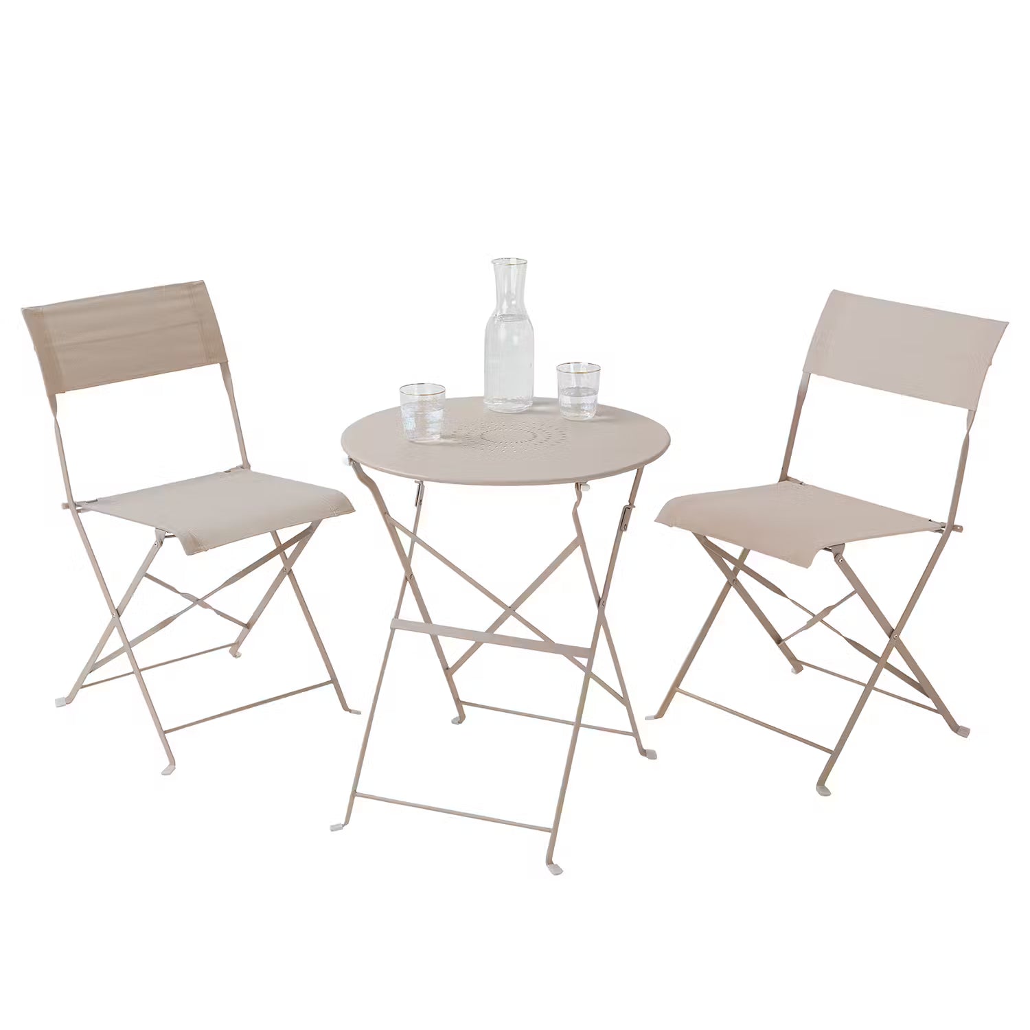 URBANIZED Gartenessgruppe 3-tlg. - Stahl / Polyester - Beige
