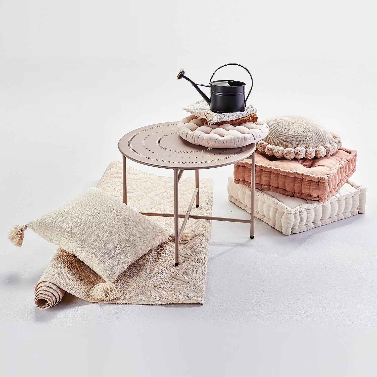 ASHLEY Gartentisch - Stahl - Beige