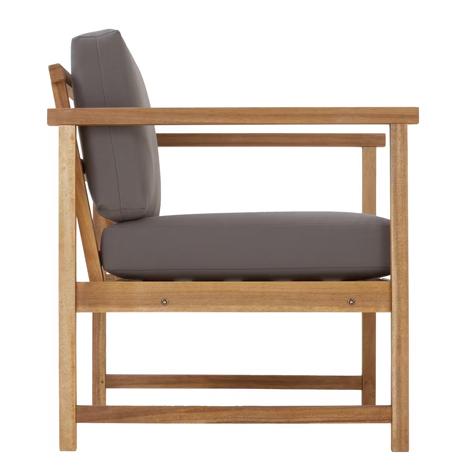 MIDTOWN Loungesessel - Akazie teilmassiv / Polyester - Natur / Grau