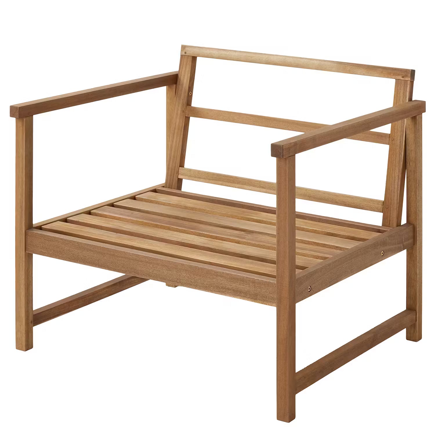 MIDTOWN Loungesessel - Akazie teilmassiv / Polyester - Natur / Grau
