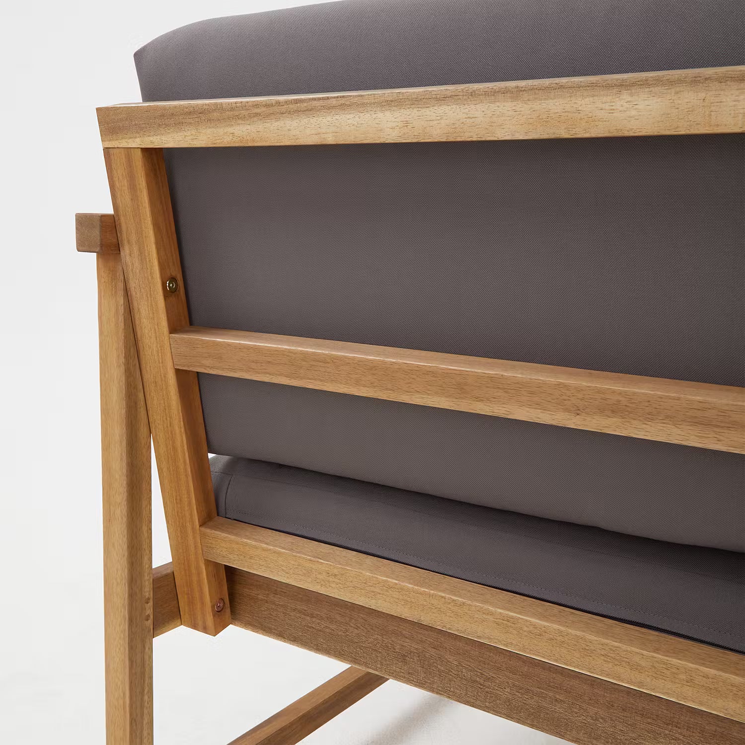 MIDTOWN Loungesessel - Akazie teilmassiv / Polyester - Natur / Grau