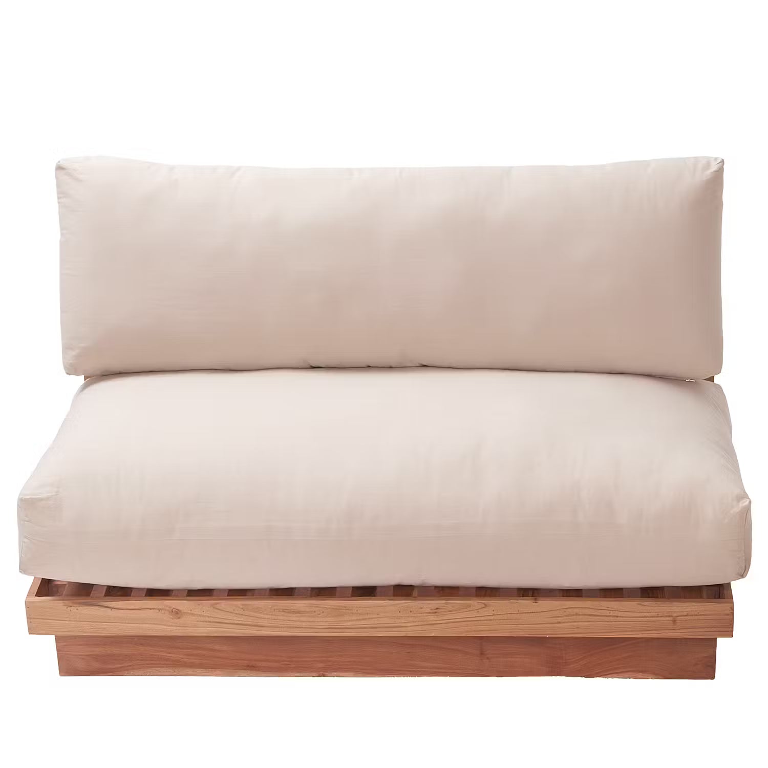 DOCKLAND Loungesofa - Akazie teilmassiv / Baumwolle - Braun / Creme