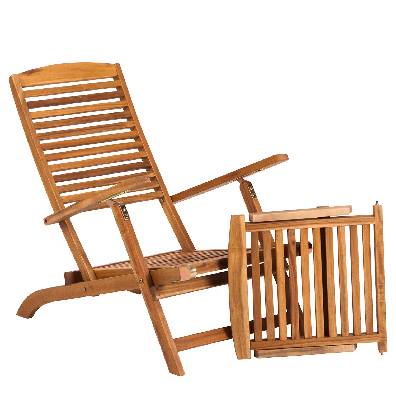 WEEKENDER Gartenliege - Akazie teilmassiv / Stahl - Braun