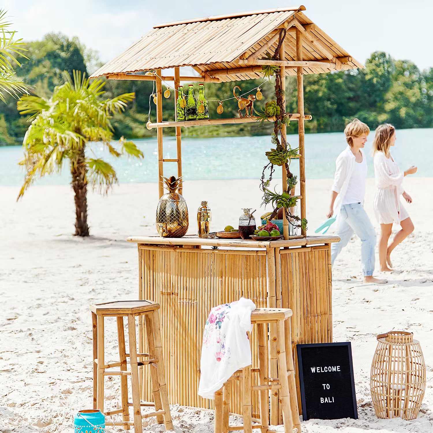SUNDOWNER Gartenbar - Bambus teilmassiv - Natur