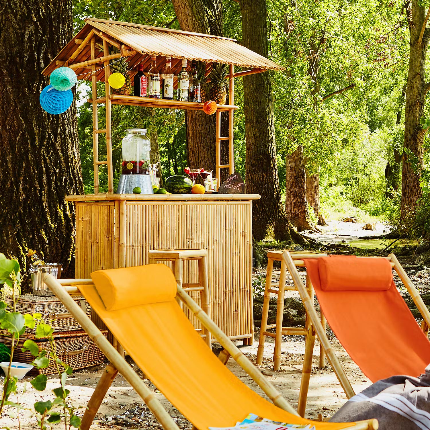 SUNDOWNER Gartenbar - Bambus teilmassiv - Natur